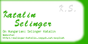 katalin selinger business card